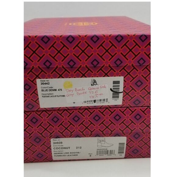Tory Burch Size 5 Gemini Link Leather Ankle Boots Bootie NIB - Picture 3 of 5